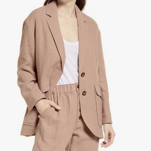 Madewell Larsen Cotton Linen Oversized Blazer